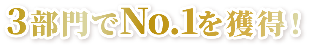 3部門でNo.1を獲得！